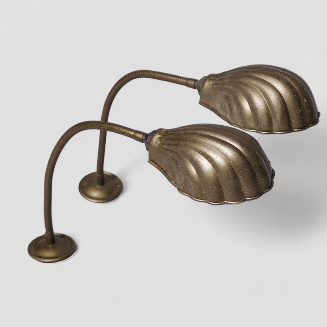 KEPT London Stock Pair of brass shell wall lights