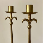 Load image into Gallery viewer, KEPT London Stock Pair of brass stalk candlesticks
