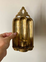Load image into Gallery viewer, KEPT London Stock Pair of brass wall sconces, cut out detail
