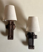 Load image into Gallery viewer, KEPT London Pair of Brutalist wrought iron wall lights
