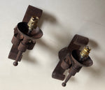 Load image into Gallery viewer, KEPT London Pair of Brutalist wrought iron wall lights
