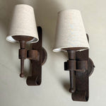 Load image into Gallery viewer, KEPT London Pair of Brutalist wrought iron wall lights
