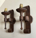 Load image into Gallery viewer, KEPT London Pair of Brutalist wrought iron wall lights
