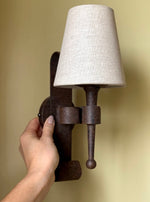 Load image into Gallery viewer, KEPT London Pair of Brutalist wrought iron wall lights
