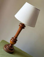 Load image into Gallery viewer, KEPT London Stock Pair of cherrywood turned table lamps
