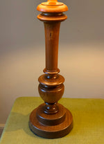 Load image into Gallery viewer, KEPT London Stock Pair of cherrywood turned table lamps
