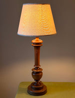 Load image into Gallery viewer, KEPT London Stock Pair of cherrywood turned table lamps
