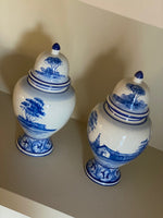 Load image into Gallery viewer, KEPT London Stock Pair of Chinese style blue and white jars
