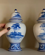 Load image into Gallery viewer, KEPT London Stock Pair of Chinese style blue and white jars
