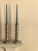 Load image into Gallery viewer, KEPT London Stock Pair of chrome bobbin candlesticks
