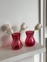 Load image into Gallery viewer, KEPT London Pair of cranberry bud vases
