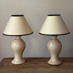 Load image into Gallery viewer, KEPT London Stock Pair of cream ceramic lamps
