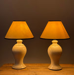 Load image into Gallery viewer, KEPT London Stock Pair of cream ceramic lamps
