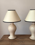 Load image into Gallery viewer, KEPT London Stock Pair of cream ceramic lamps

