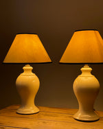 Load image into Gallery viewer, KEPT London Stock Pair of cream ceramic lamps
