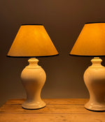 Load image into Gallery viewer, KEPT London Stock Pair of cream ceramic lamps
