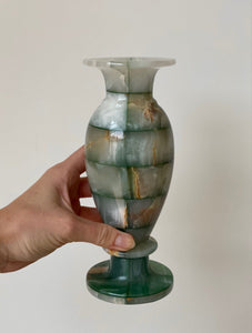 KEPT London Stock Pair of dark green onyx vases
