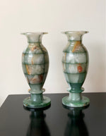 Load image into Gallery viewer, KEPT London Stock Pair of dark green onyx vases
