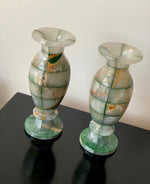 Load image into Gallery viewer, KEPT London Stock Pair of dark green onyx vases
