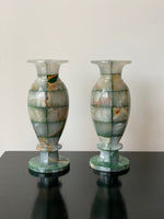 Load image into Gallery viewer, KEPT London Stock Pair of dark green onyx vases
