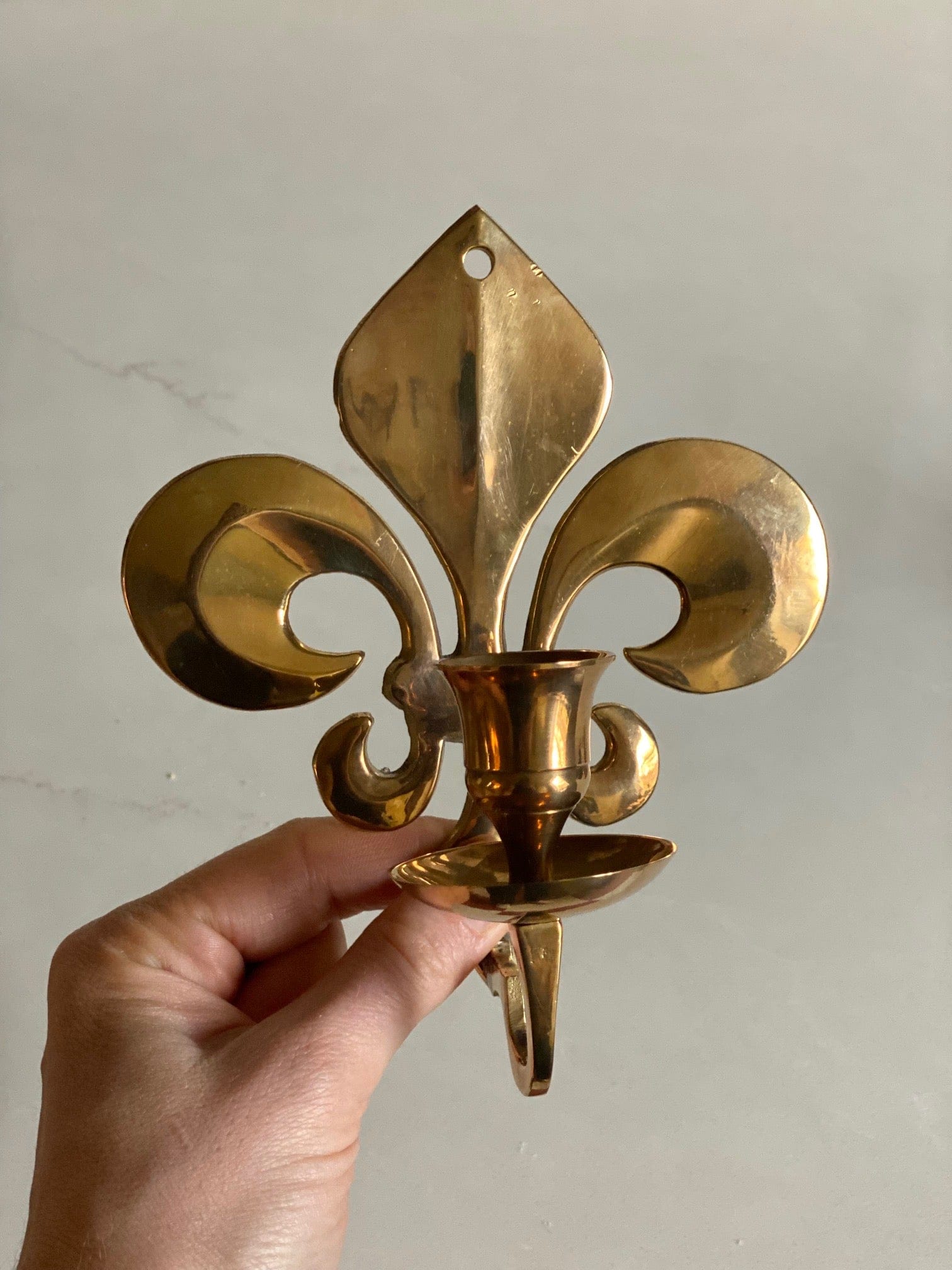 KEPT London Stock Pair of fleur-de-lis wall sconces