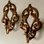 Load image into Gallery viewer, KEPT London Stock Pair of floral brass wall sconces
