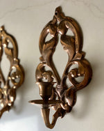 Load image into Gallery viewer, KEPT London Stock Pair of floral brass wall sconces
