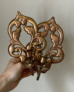 Load image into Gallery viewer, KEPT London Stock Pair of floral brass wall sconces
