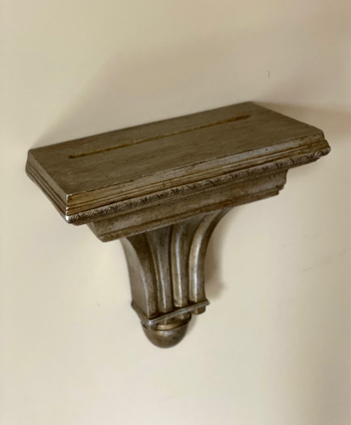 KEPT London Stock Pair of gilt wood fluted wall shelves