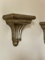 Load image into Gallery viewer, KEPT London Stock Pair of gilt wood fluted wall shelves
