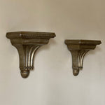 Load image into Gallery viewer, KEPT London Stock Pair of gilt wood fluted wall shelves
