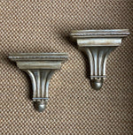 Load image into Gallery viewer, KEPT London Stock Pair of gilt wood fluted wall shelves
