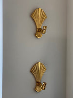 Load image into Gallery viewer, KEPT London Stock Pair of giltwood fan wall sconces
