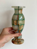Load image into Gallery viewer, KEPT London Stock Pair of green checkered onyx vases
