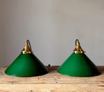 Load image into Gallery viewer, KEPT London Stock Pair of green glass pendant lampshades
