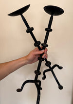 Load image into Gallery viewer, KEPT London Pair of iron tripod candlesticks
