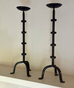 Load image into Gallery viewer, KEPT London Pair of iron tripod candlesticks

