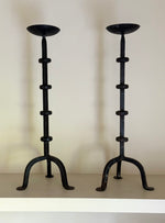 Load image into Gallery viewer, KEPT London Pair of iron tripod candlesticks
