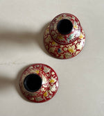 Load image into Gallery viewer, KEPT London Stock Pair of Kashmiri red lacquer candlesticks
