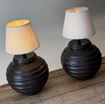 Load image into Gallery viewer, KEPT London Stock Pair of large brown ceramic lamps, Fogia

