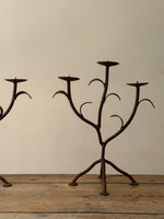 Load image into Gallery viewer, KEPT London Stock Pair of leaf iron triple candle holders
