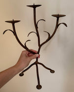 Load image into Gallery viewer, KEPT London Stock Pair of leaf iron triple candle holders

