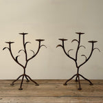 Load image into Gallery viewer, KEPT London Stock Pair of leaf iron triple candle holders
