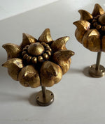Load image into Gallery viewer, KEPT London Stock Pair of moulded floral curtain pullbacks
