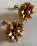 Load image into Gallery viewer, KEPT London Stock Pair of moulded floral curtain pullbacks

