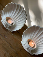 Load image into Gallery viewer, KEPT London Stock Pair of plaster cast shell candle holders
