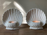 Load image into Gallery viewer, KEPT London Stock Pair of plaster cast shell candle holders
