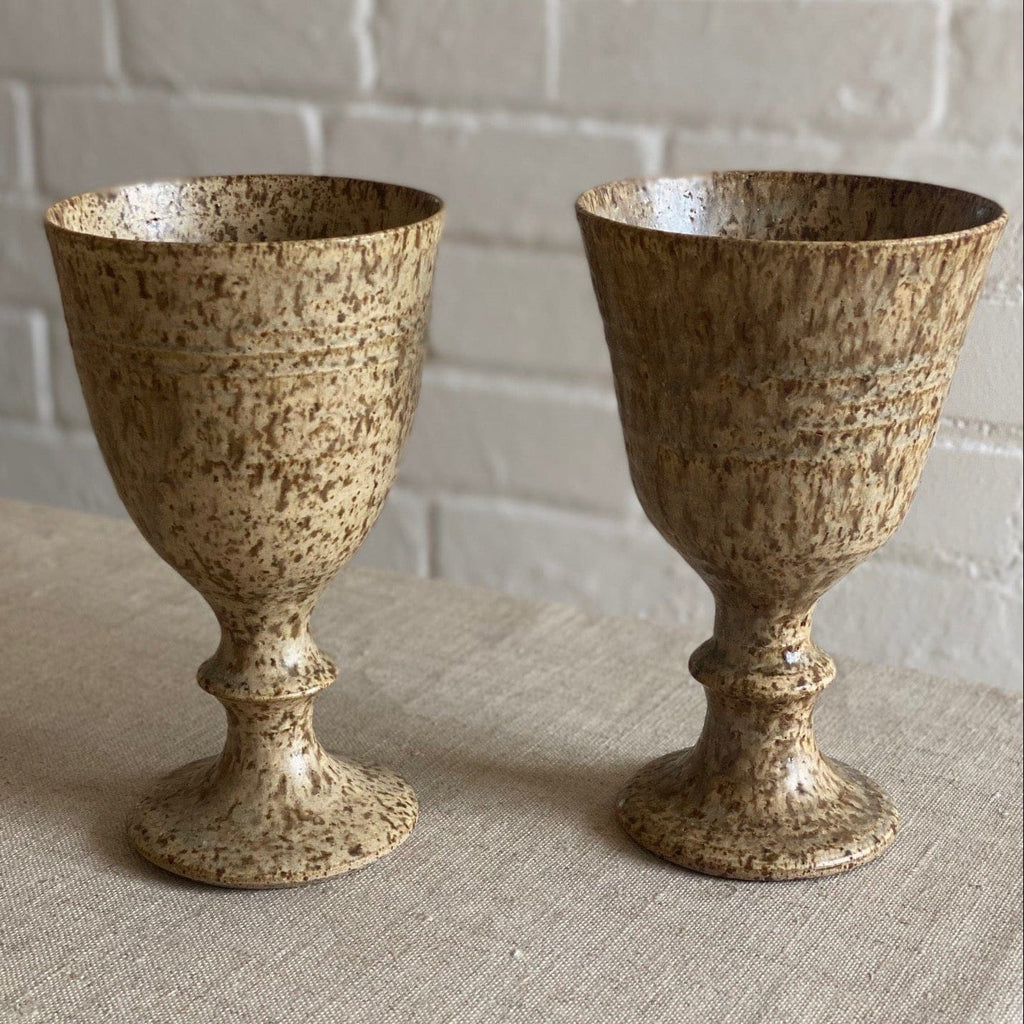 KEPT London Stock Pair of pottery goblets