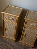 Load image into Gallery viewer, KEPT London Stock Pair of rattan bedside tables
