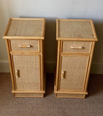 Load image into Gallery viewer, KEPT London Stock Pair of rattan bedside tables
